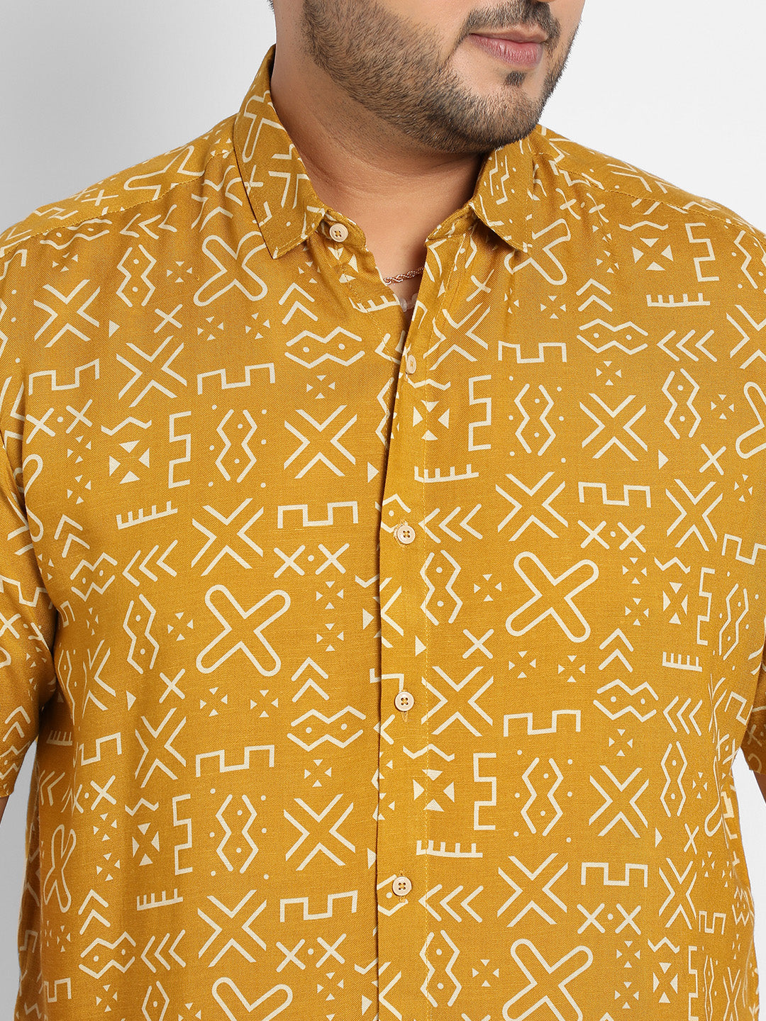 Mustard Yellow Minimal Aztec Shirt