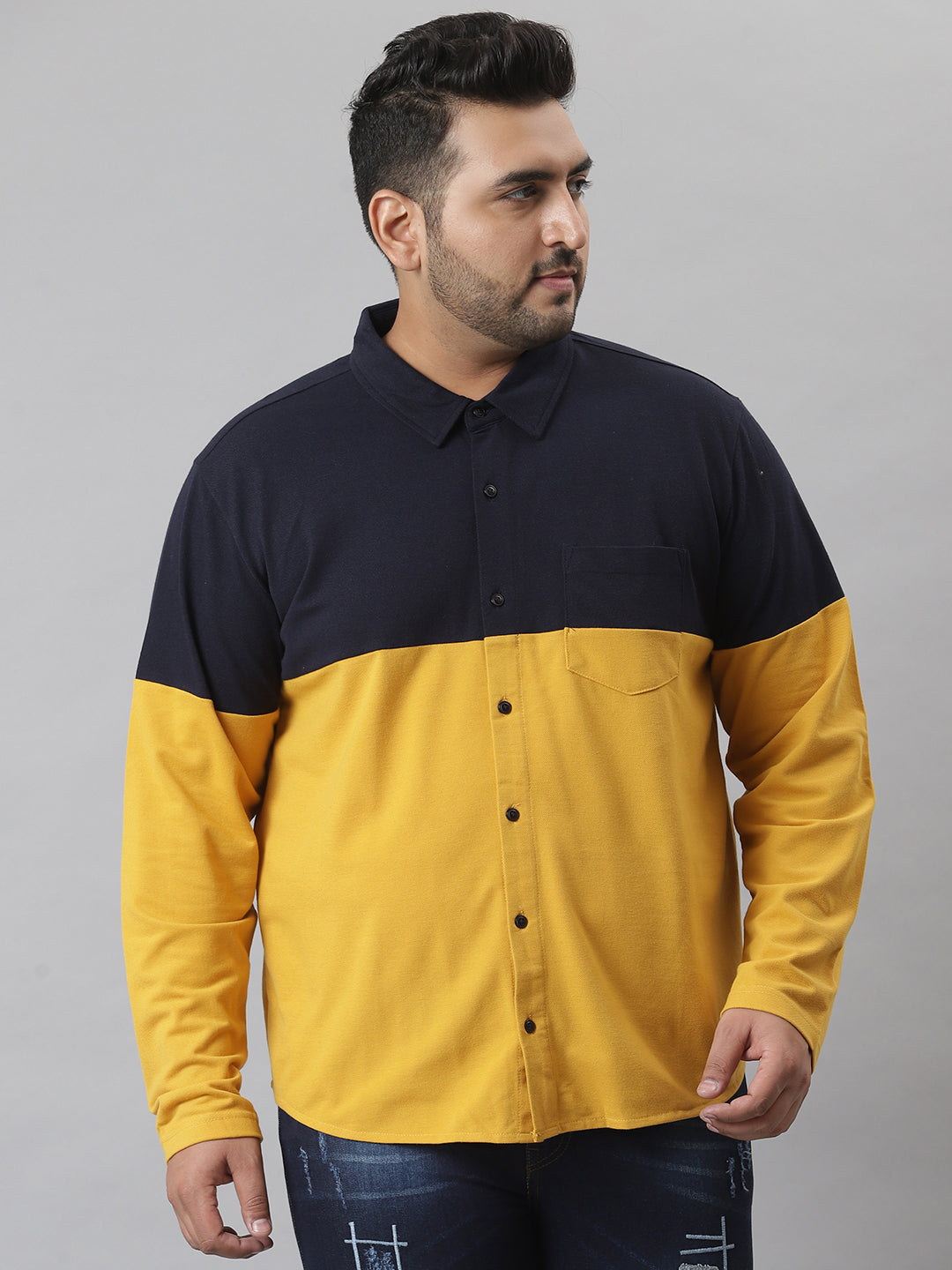 Colorblocked Full Sleeve Casual Shirt