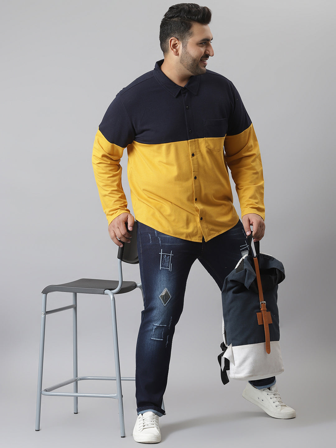 Colorblocked Full Sleeve Casual Shirt