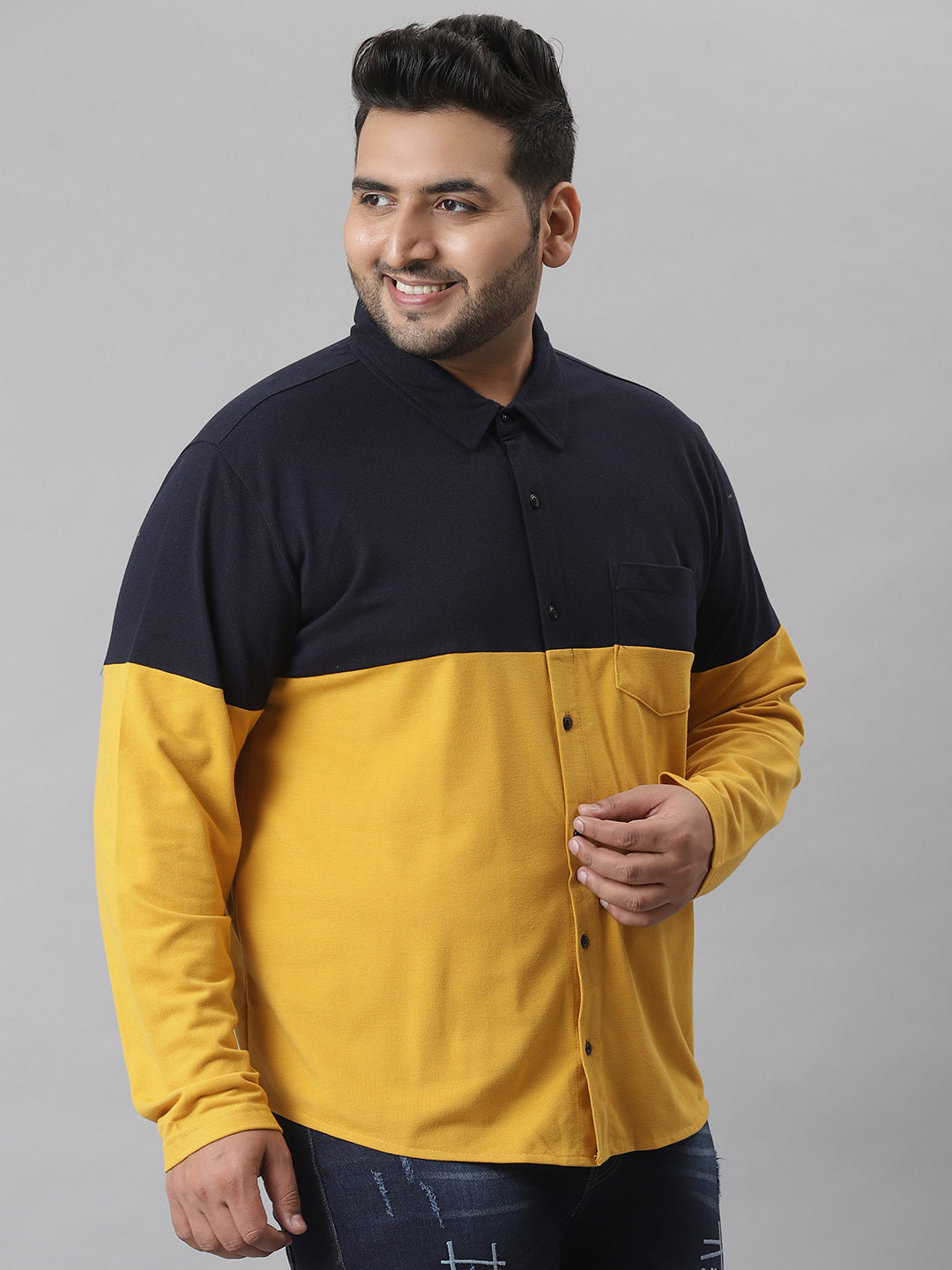 COLORBLOCKED FULL SLEEVE CASUAL SHIRT