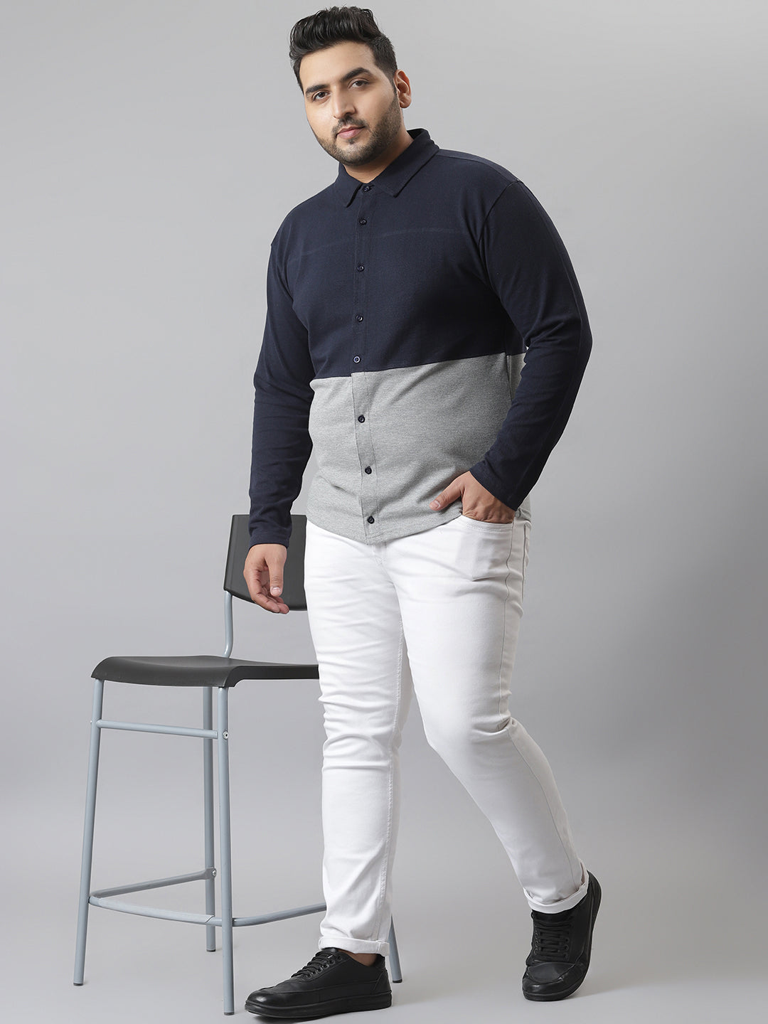 Colorblocked Full Sleeve Casual Shirt