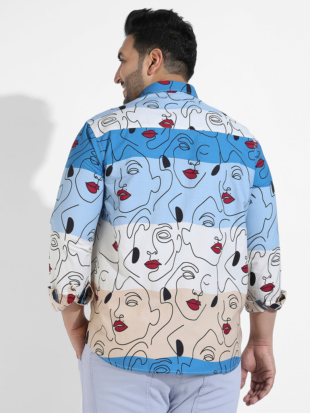 Multicolour Face Line Shirt