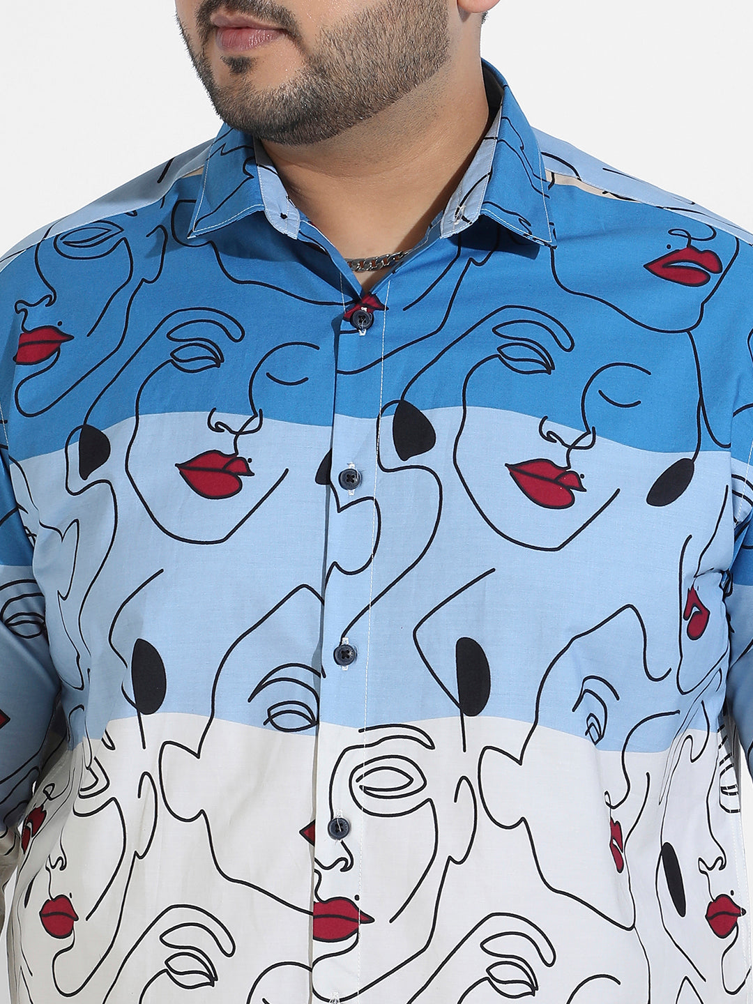 Multicolour Face Line Shirt