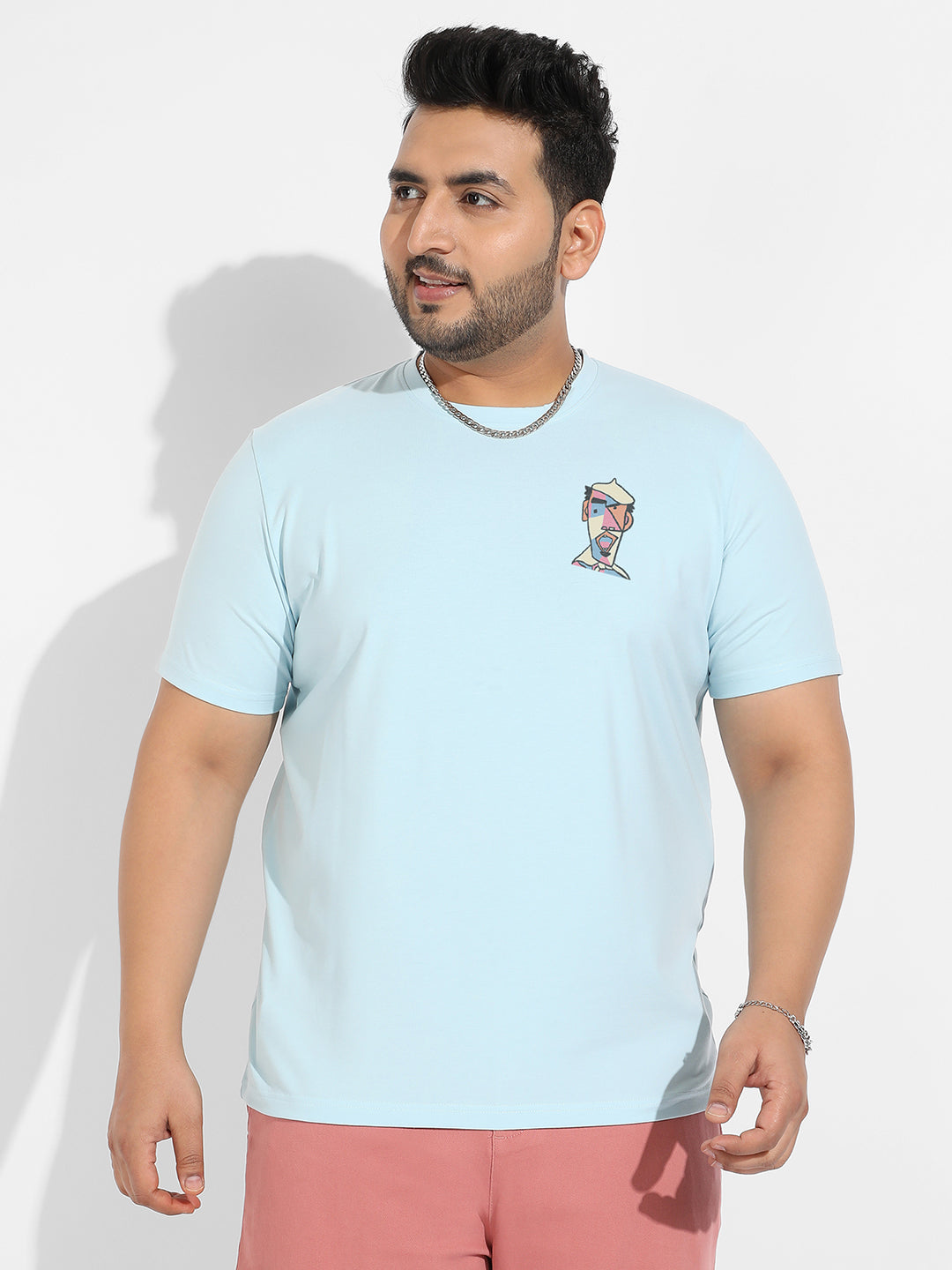 Icy Blue Abstract Face Fit T-Shirt