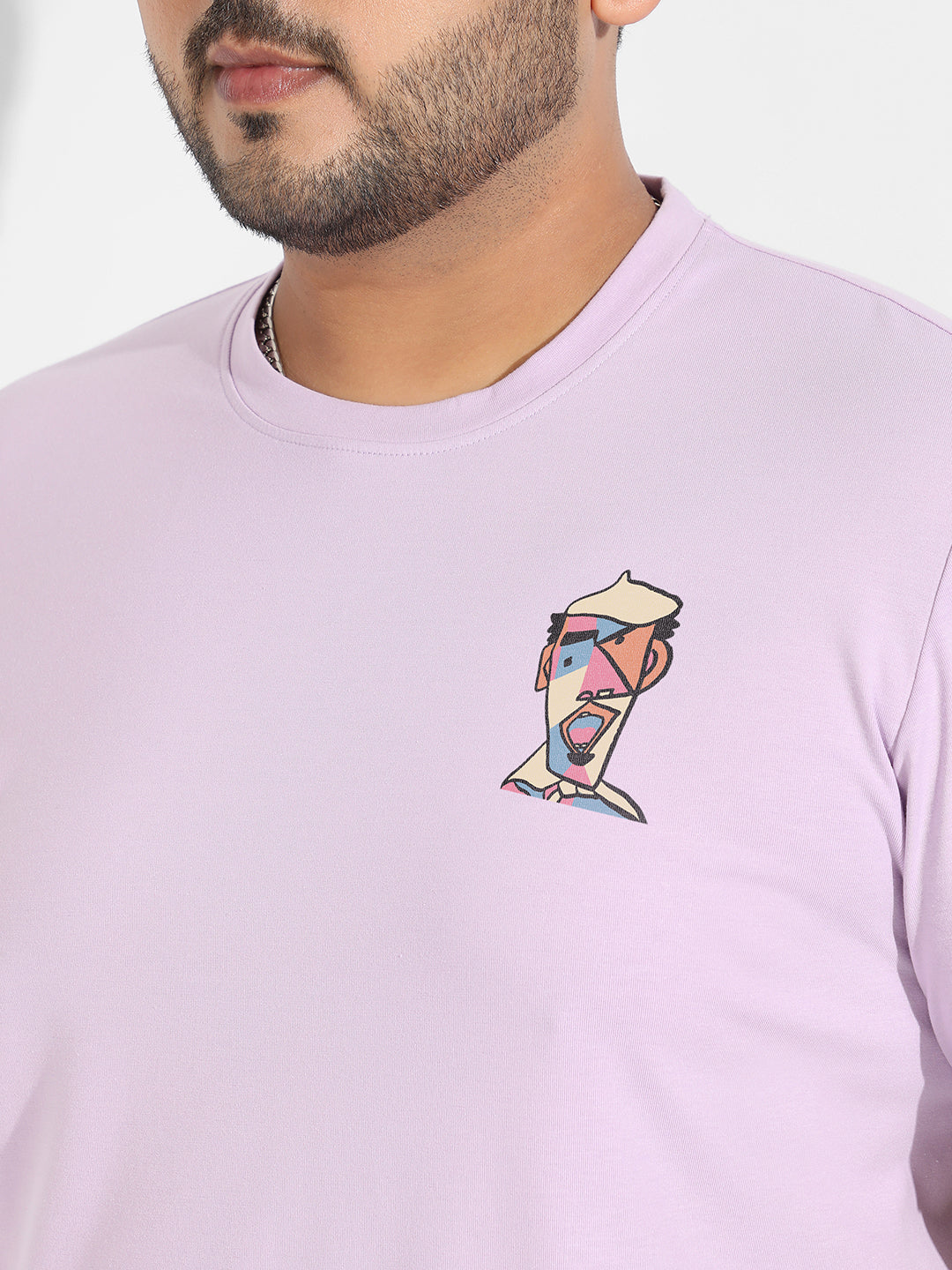 Lilac Abstract Face T-Shirt