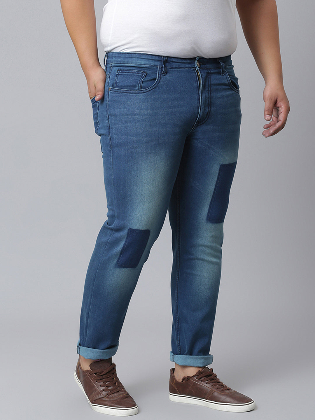 Front Patch Stylish Casual Denim Jeans