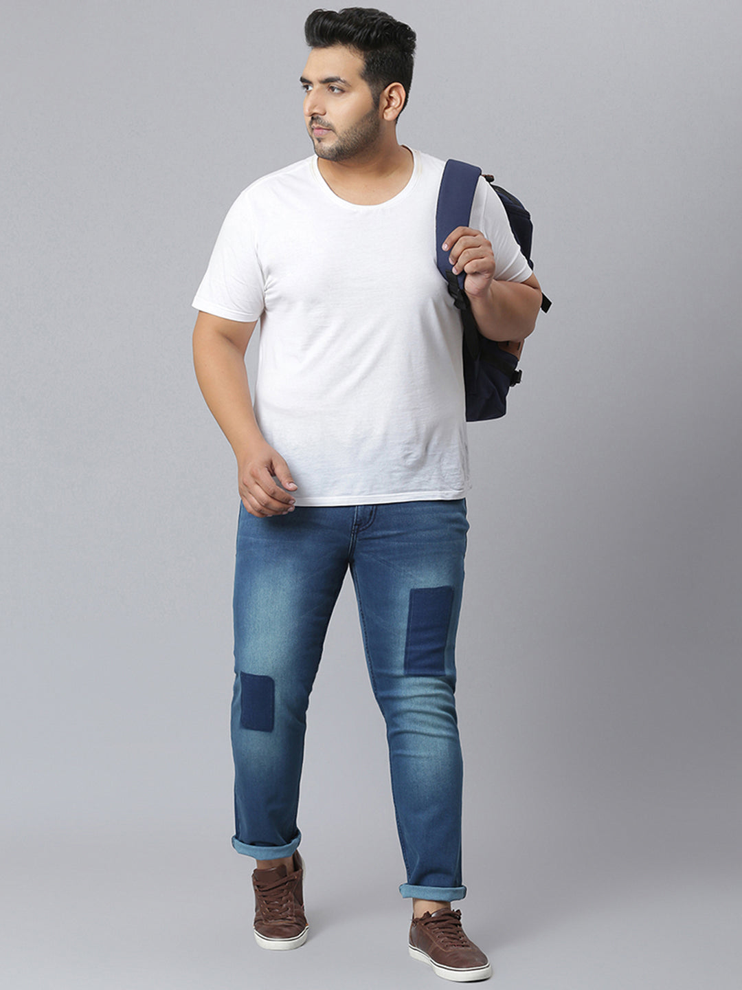 FRONT PATCH STYLISH CASUAL DENIM JEANS