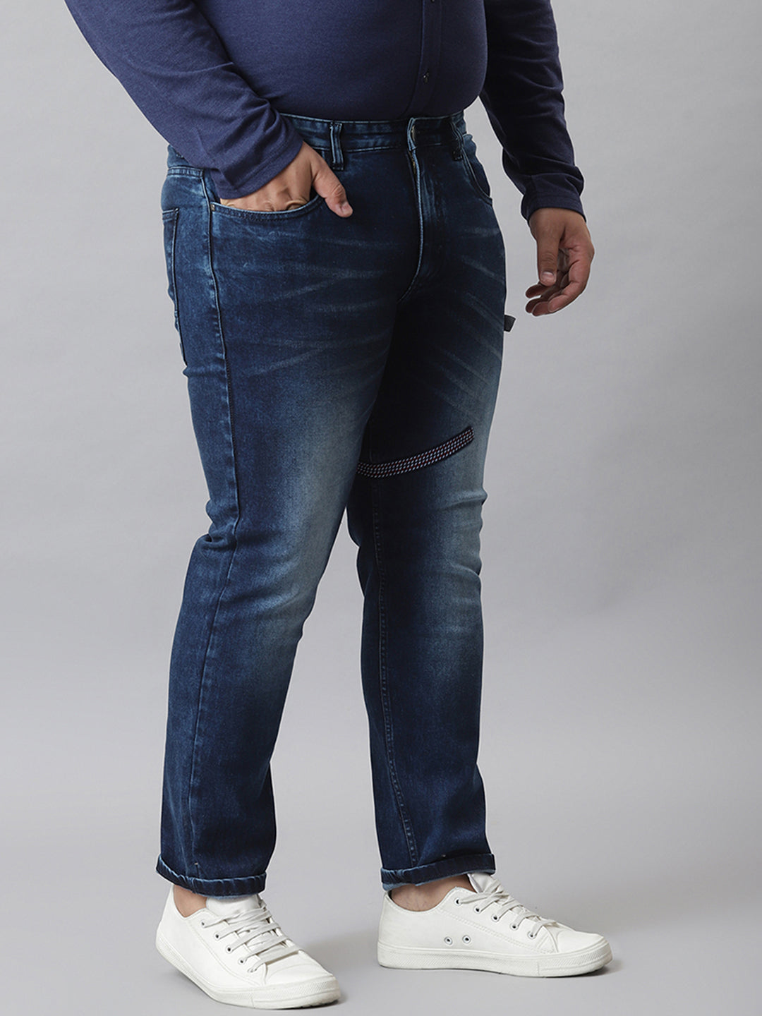 SELF DESIGN STYLISH CASUAL DENIM JEANS