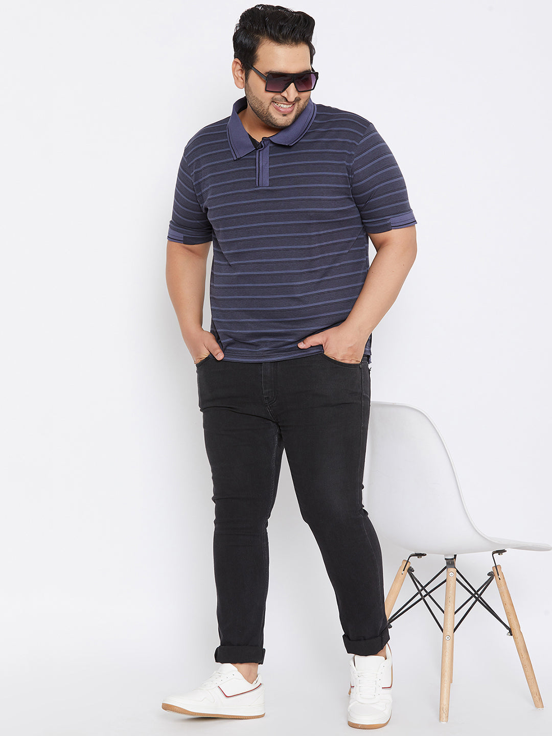 Striped Half Sleeve Casual T-Shirt