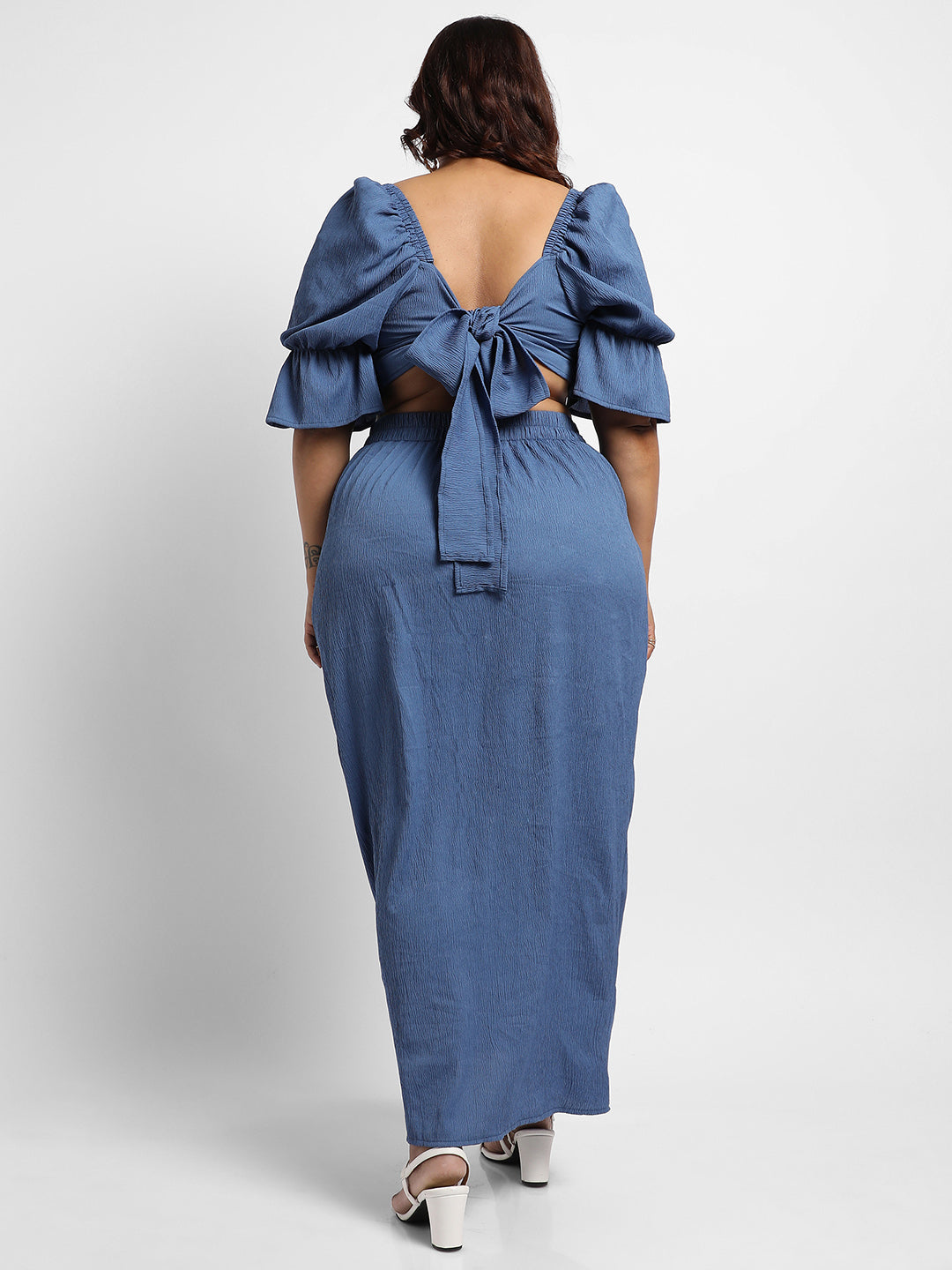 Navy Blue Cropped Co-Ord Set