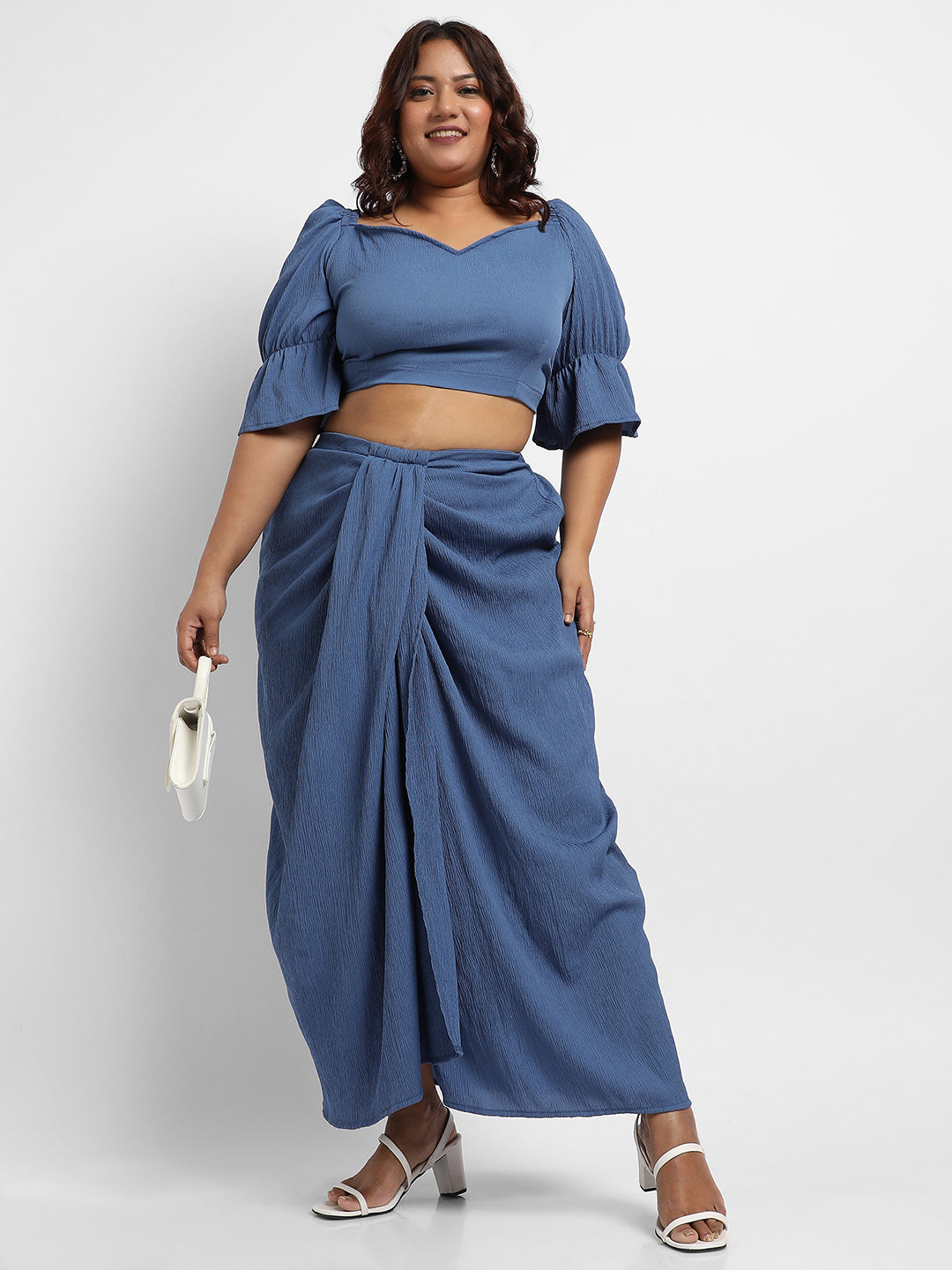 Navy Blue Cropped Co-Ord Set