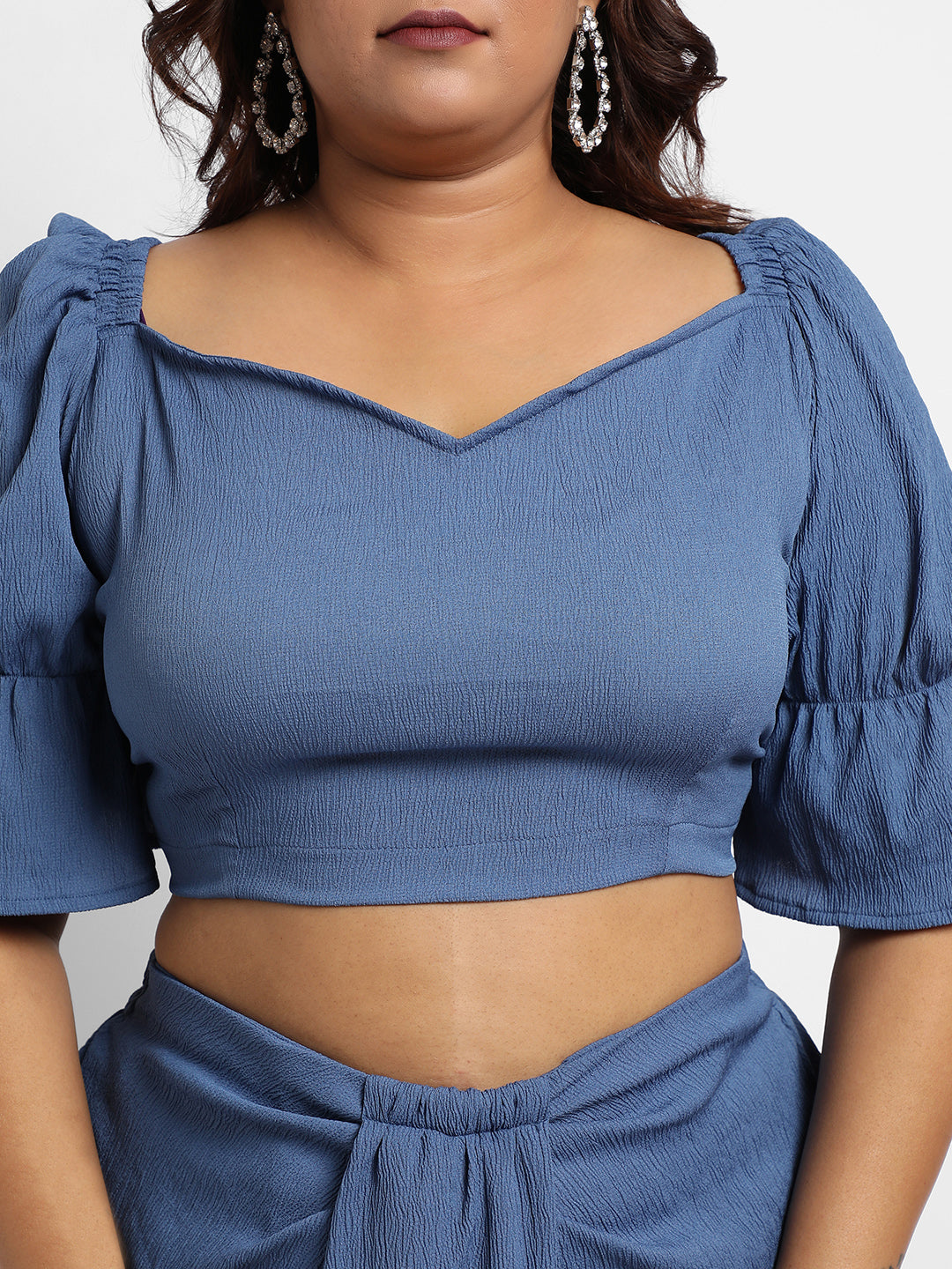 Navy Blue Cropped Co-Ord Set