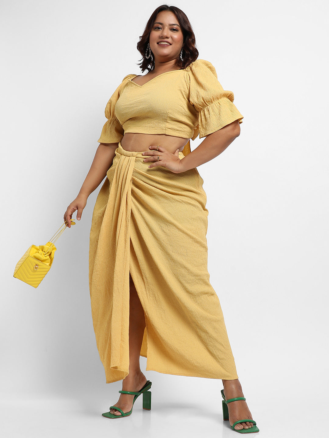 Yellow Cropped Co-Ord Set