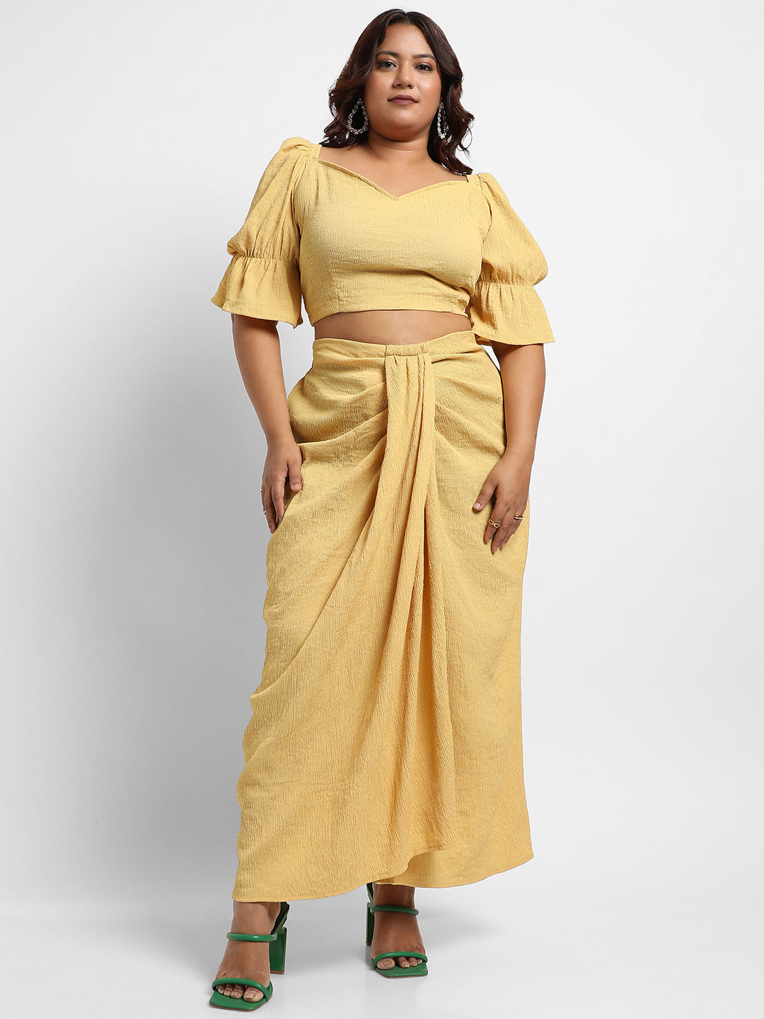 Yellow Cropped Co-Ord Set