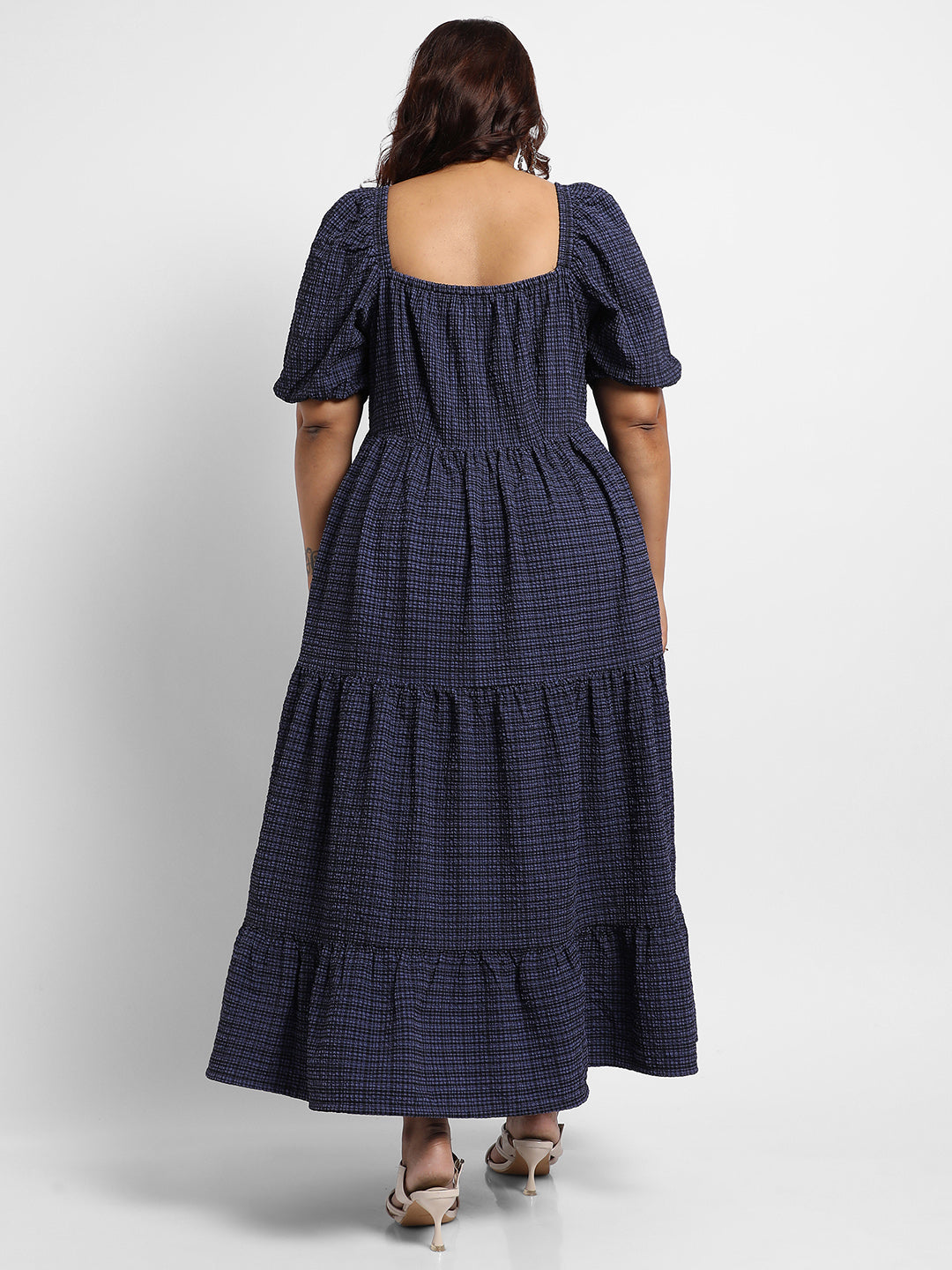 Navy Blue Three-Tier Dress