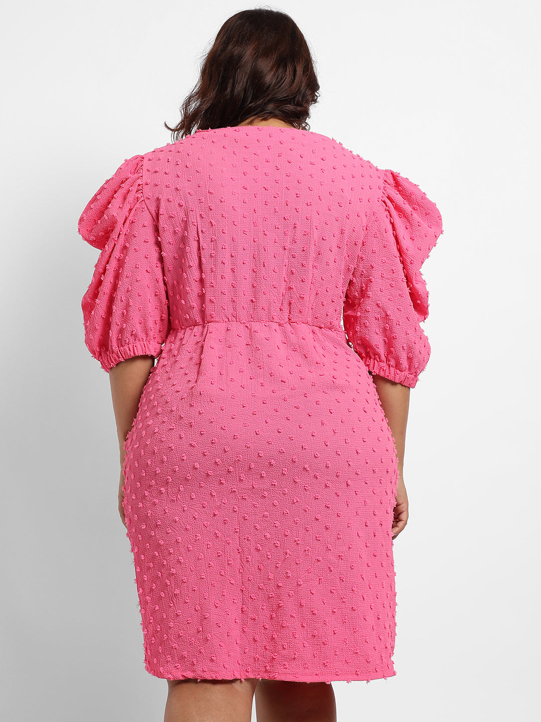 Blush Pink Self-Design Petal Dress