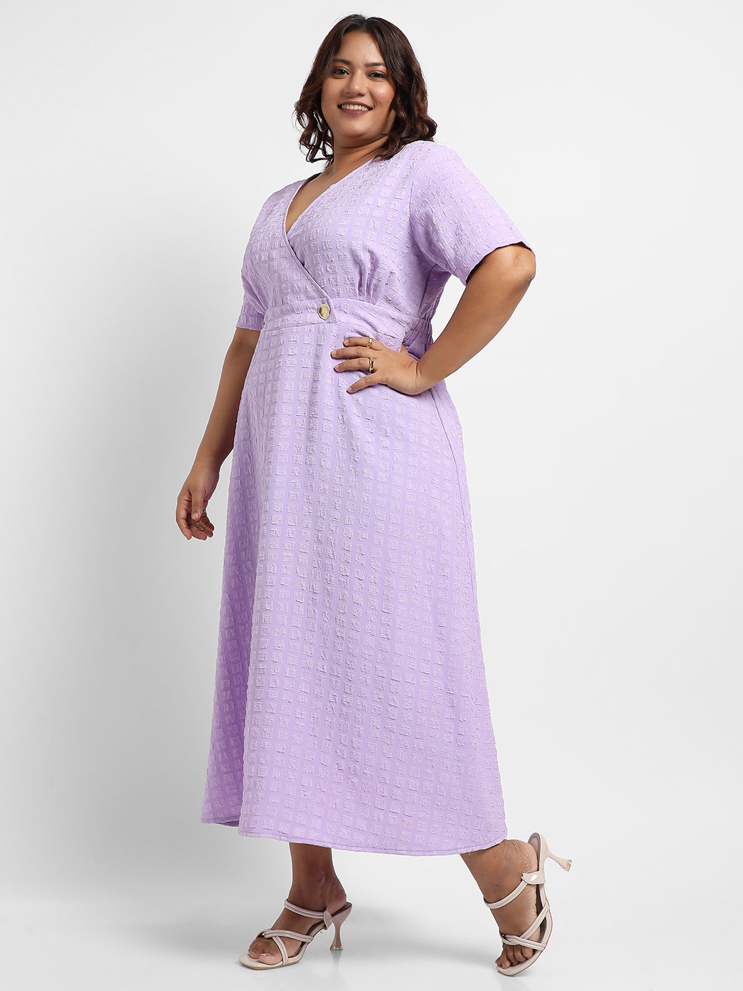 Lavender Wrapped Neck Dress