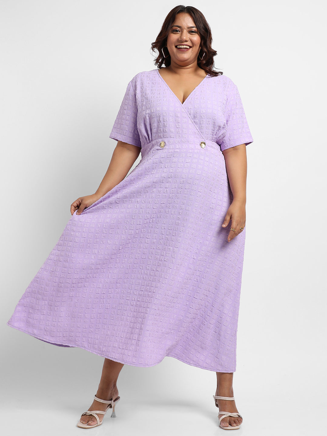 Lavender Wrapped Neck Dress