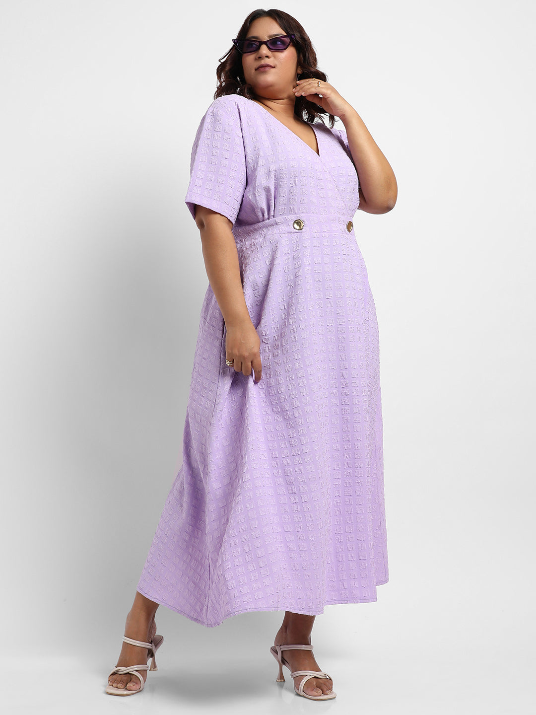 Lavender Wrapped Neck Dress