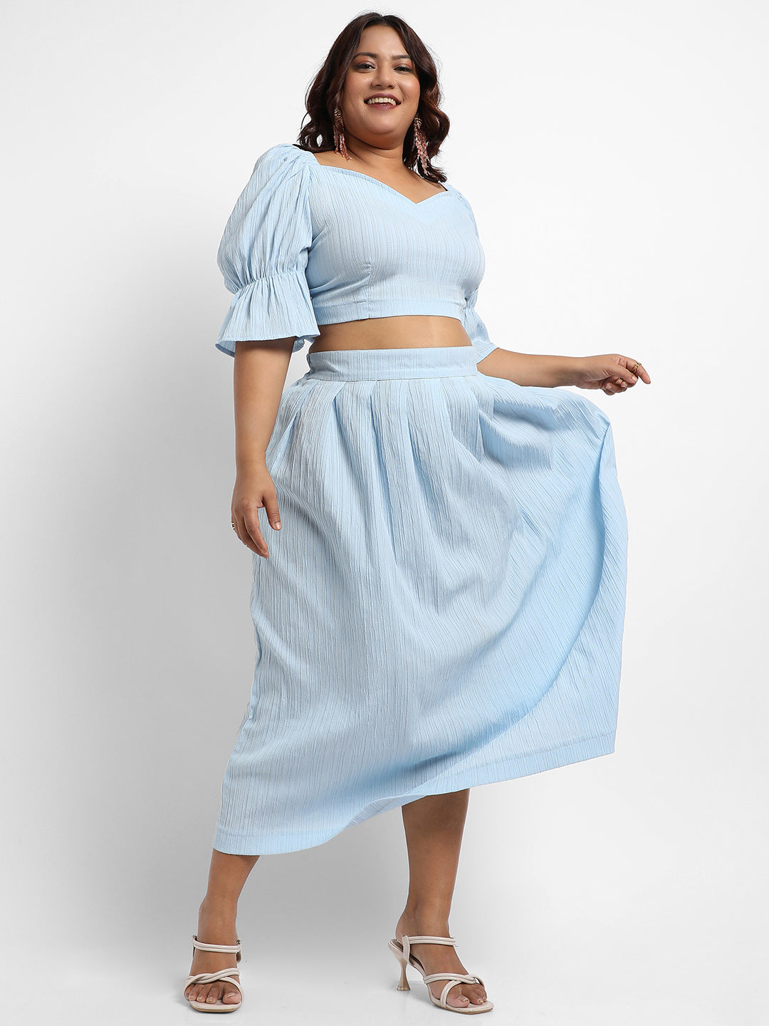 Light Blue Cropped Co-Ord Set