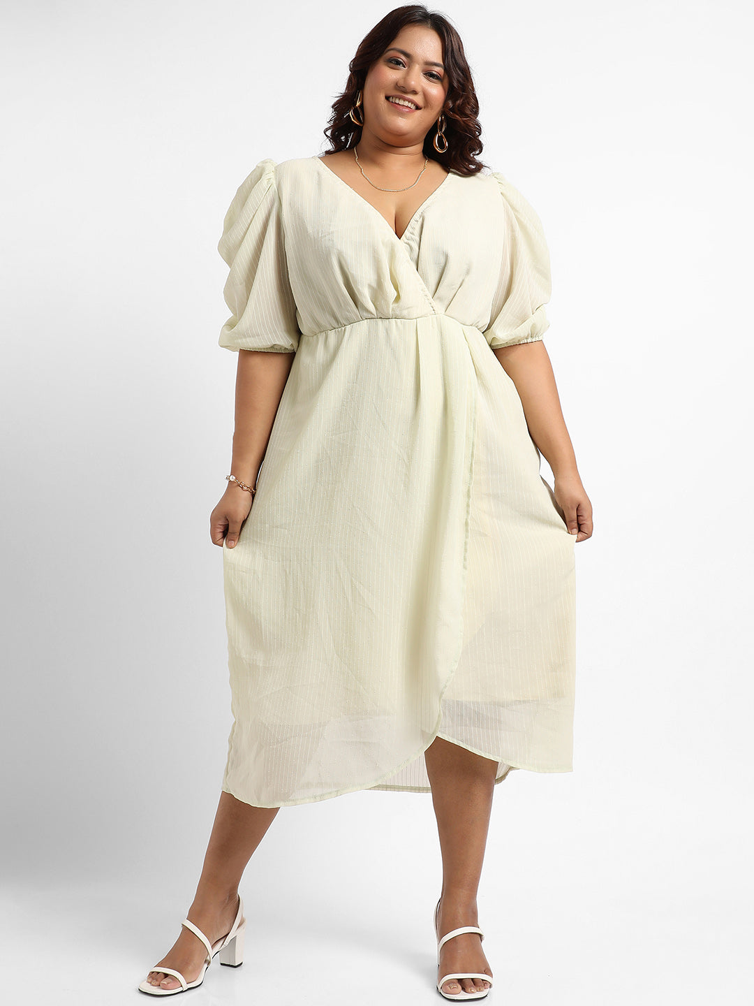 Light Yellow Petal Hem Dress