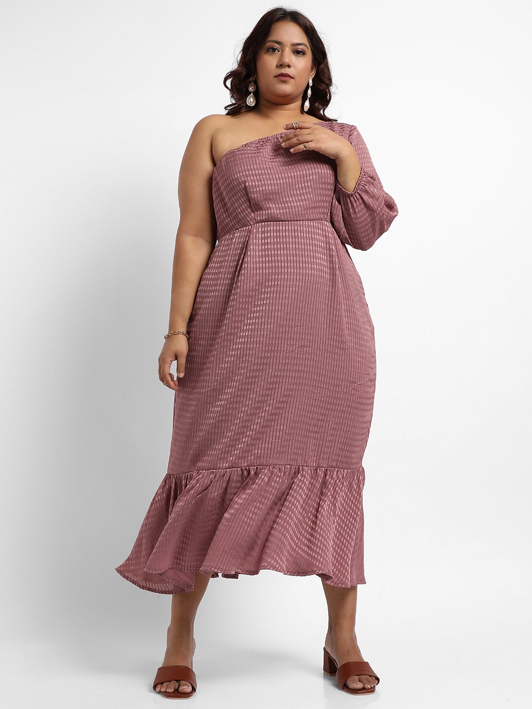 Rouge Pink Self-Design Dress