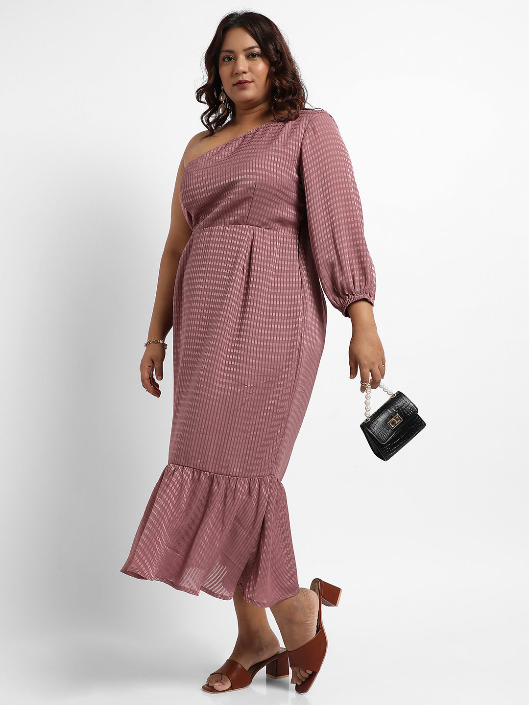 Rouge Pink Self-Design Dress