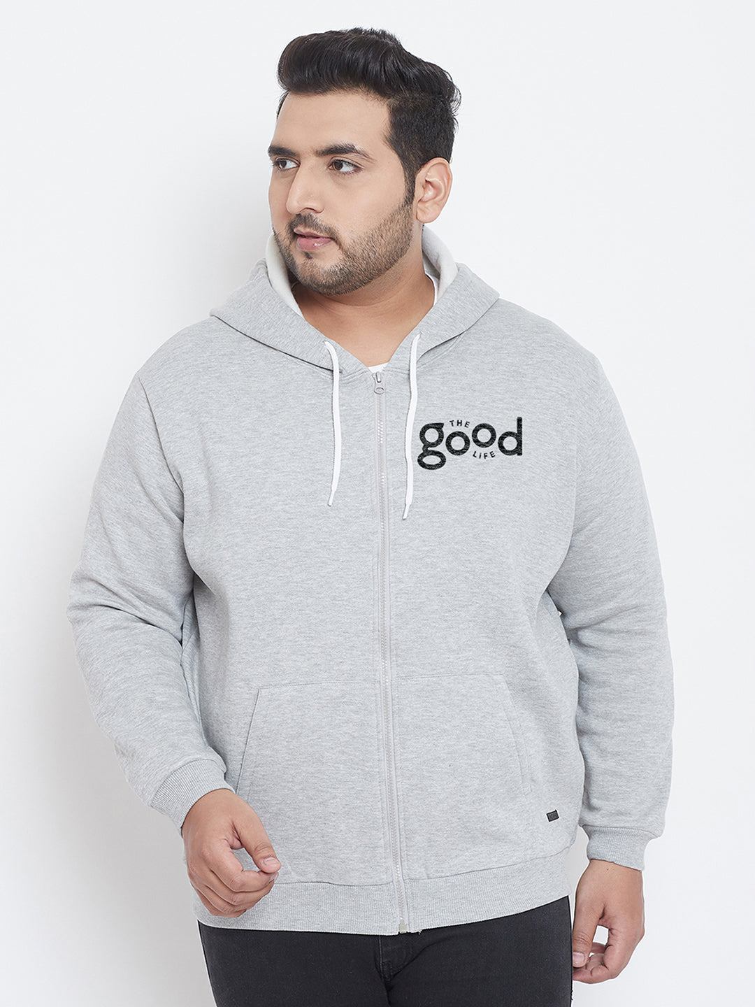 Solid Full Sleeve Hooded Casual Sweatshirt