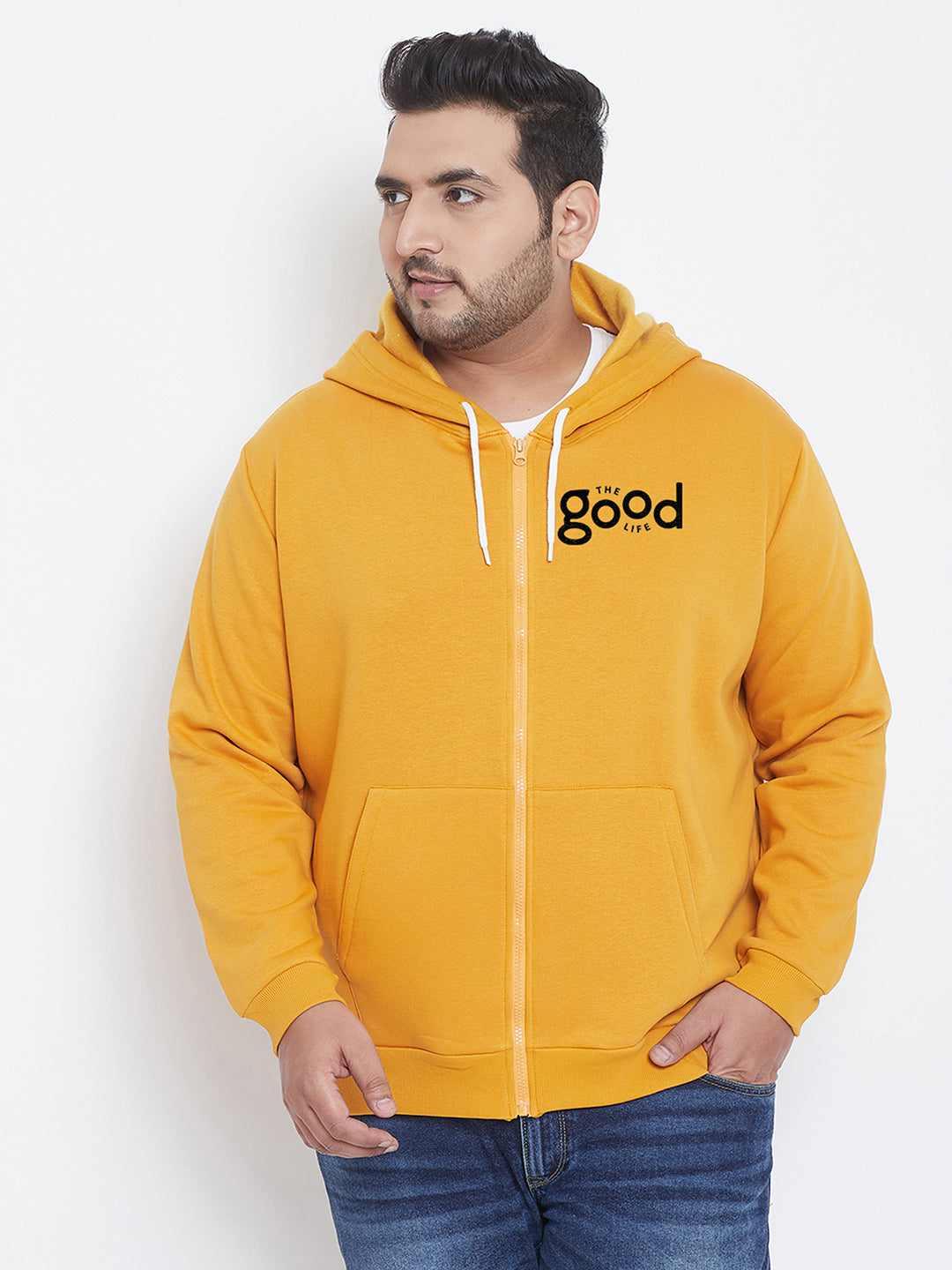 Solid Full Sleeve Hooded Casual Sweatshirt