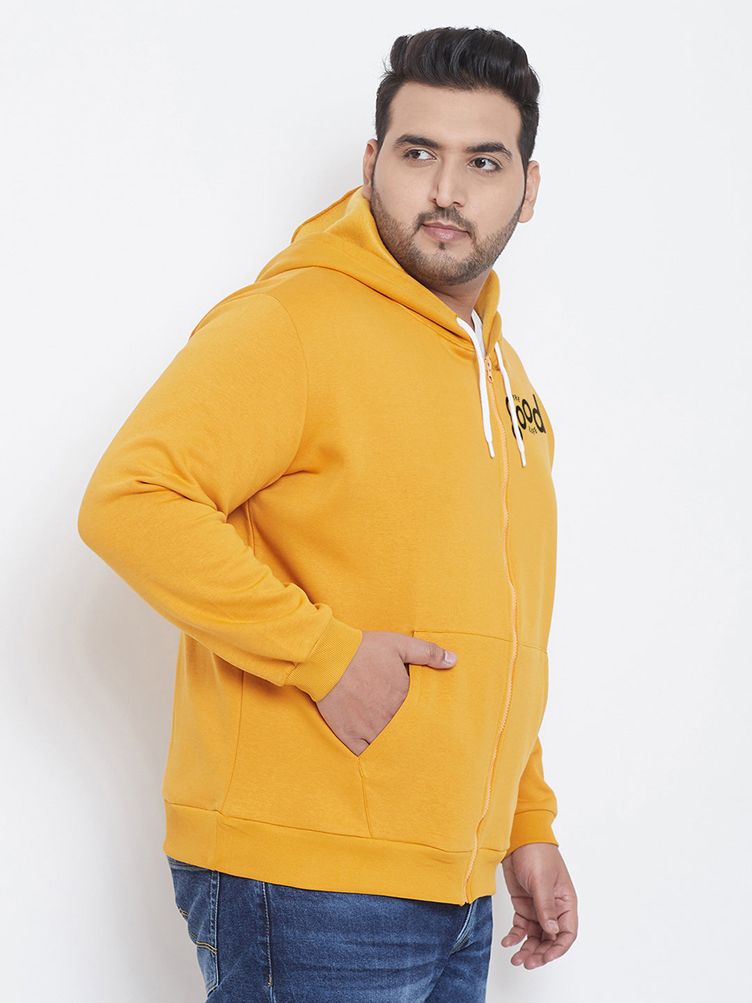 Solid Full Sleeve Hooded Casual Sweatshirt