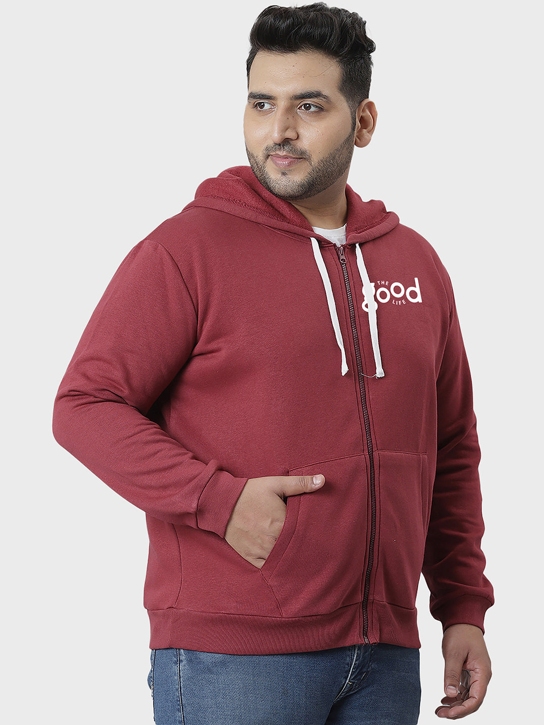 Solid Stylish Full Sleeve Hooded Casual Sweatshirt