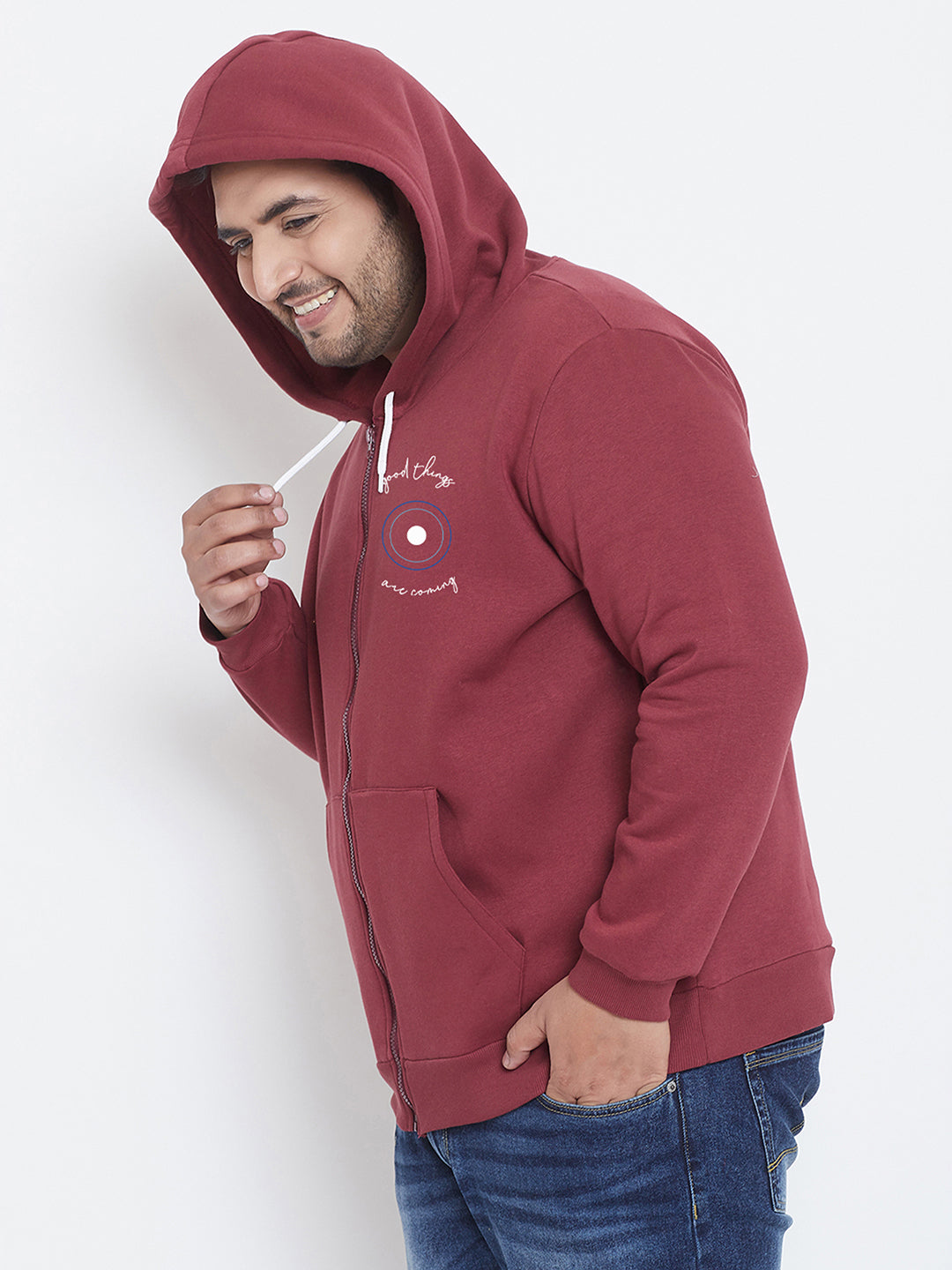 Solid Stylish Full Sleeve Hooded Casual Sweatshirt