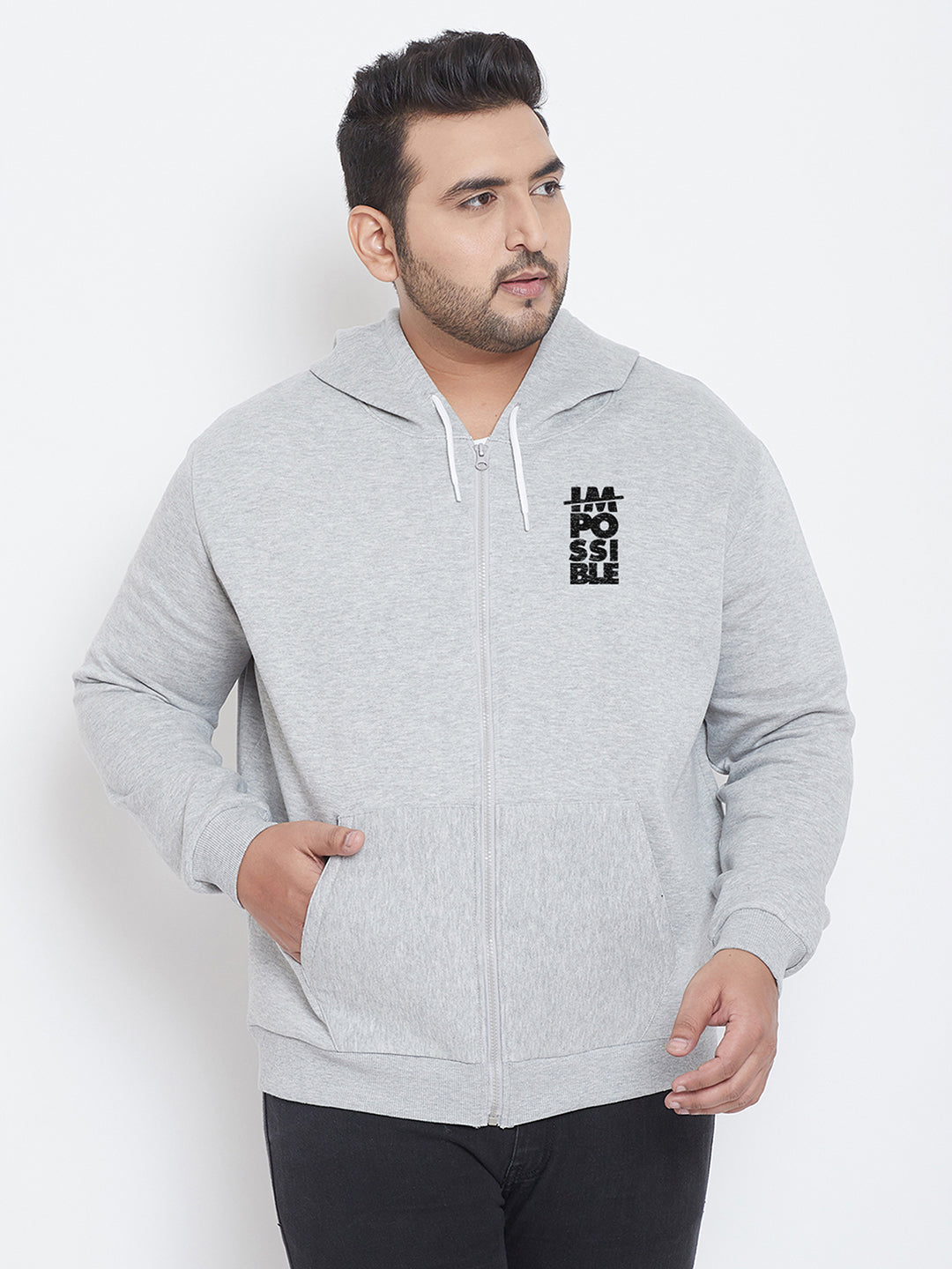 Solid Full Sleeve Hooded Casual Sweatshirt