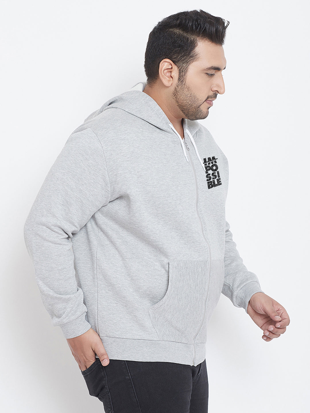 Solid Full Sleeve Hooded Casual Sweatshirt