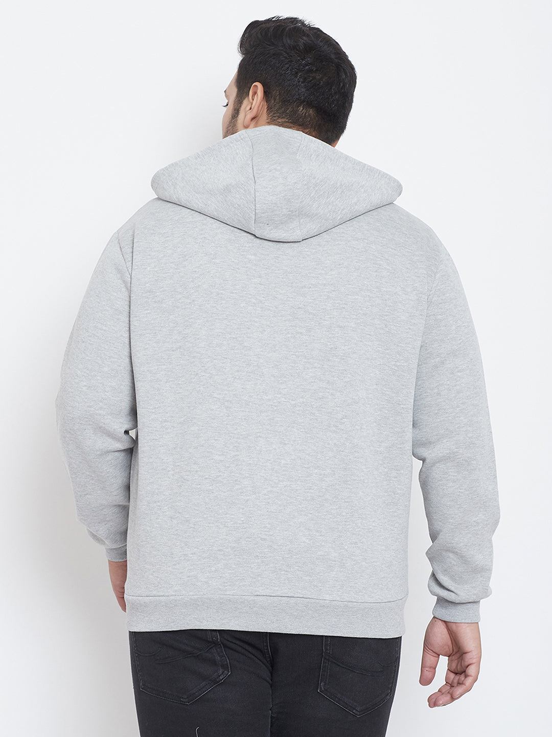 MEN SOLID FULL SLEEVE HOODED CASUAL SWEATSHIRT