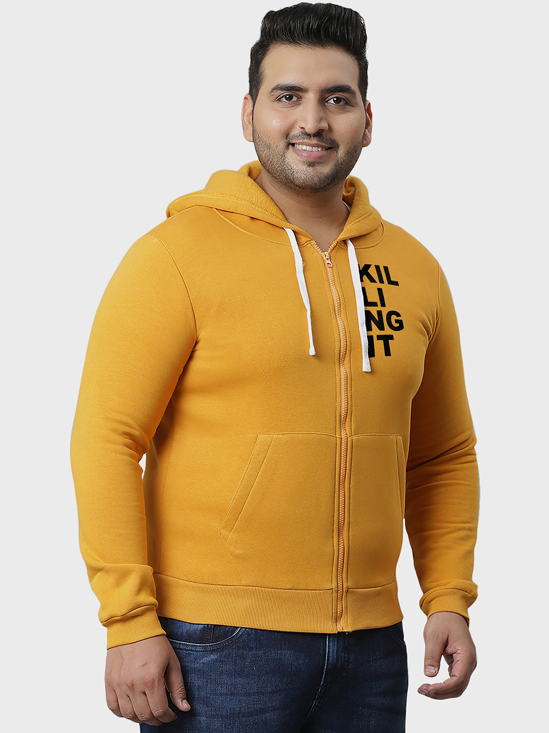 Solid Full Sleeve Hooded Casual Sweatshirt