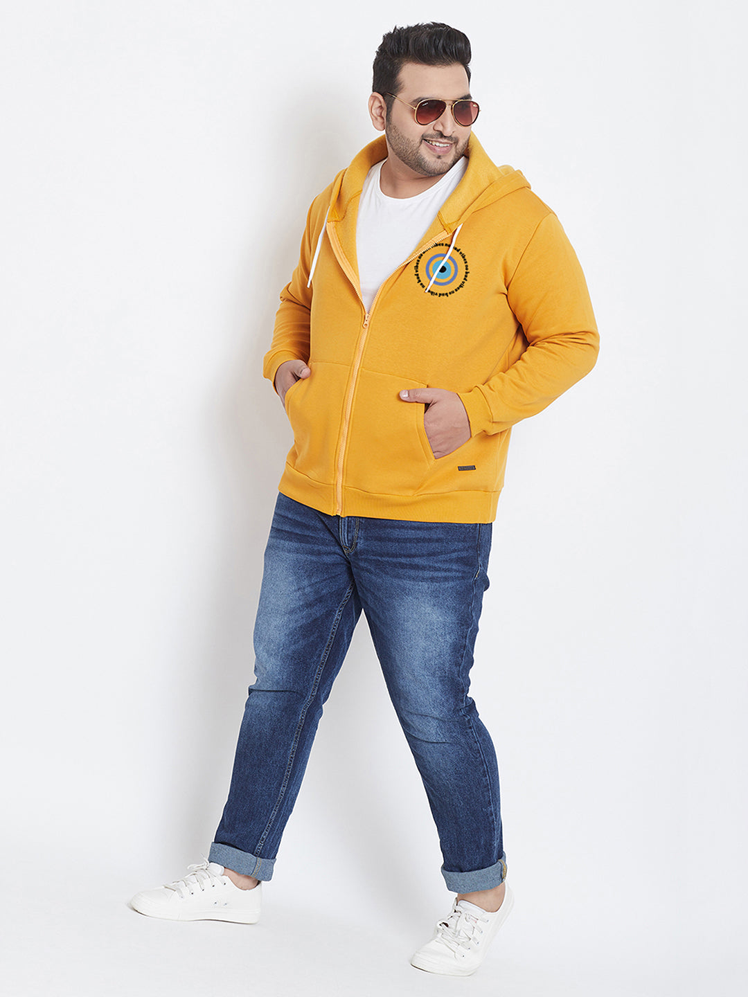 Solid Full Sleeve Hooded Casual Sweatshirt