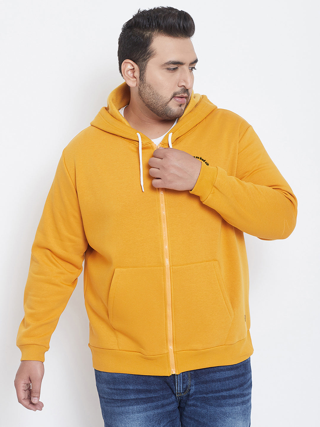 Solid Full Sleeve Hooded Casual Sweatshirt