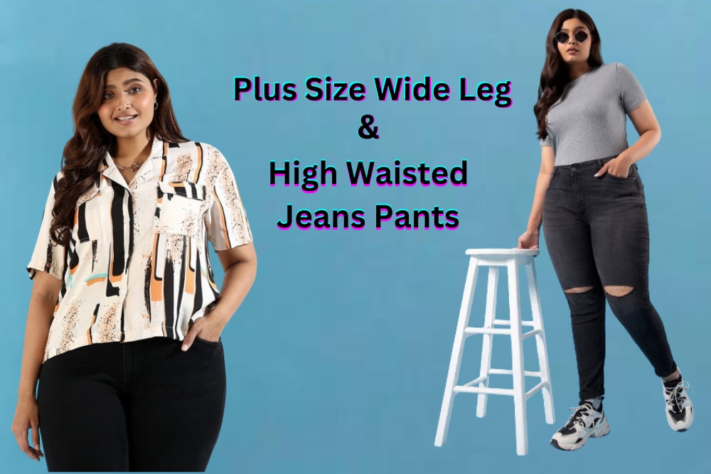 How to Style Plus Size Wide Leg & High Waisted Jeans Pants?