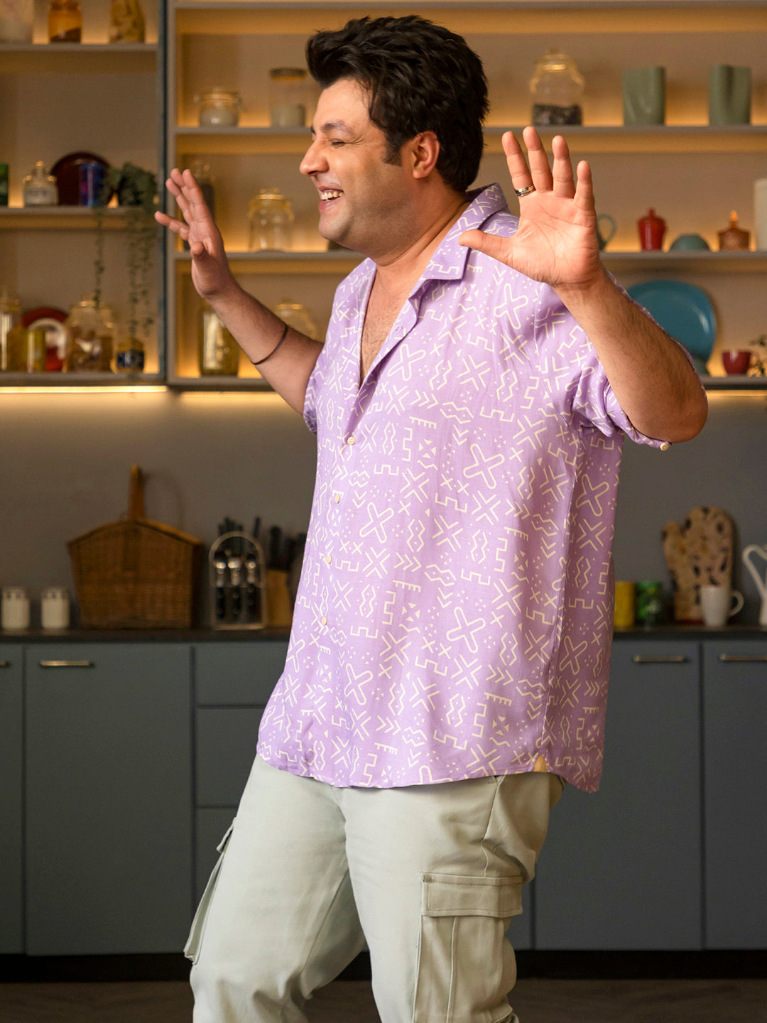 Lavender Minimal Aztec Shirt