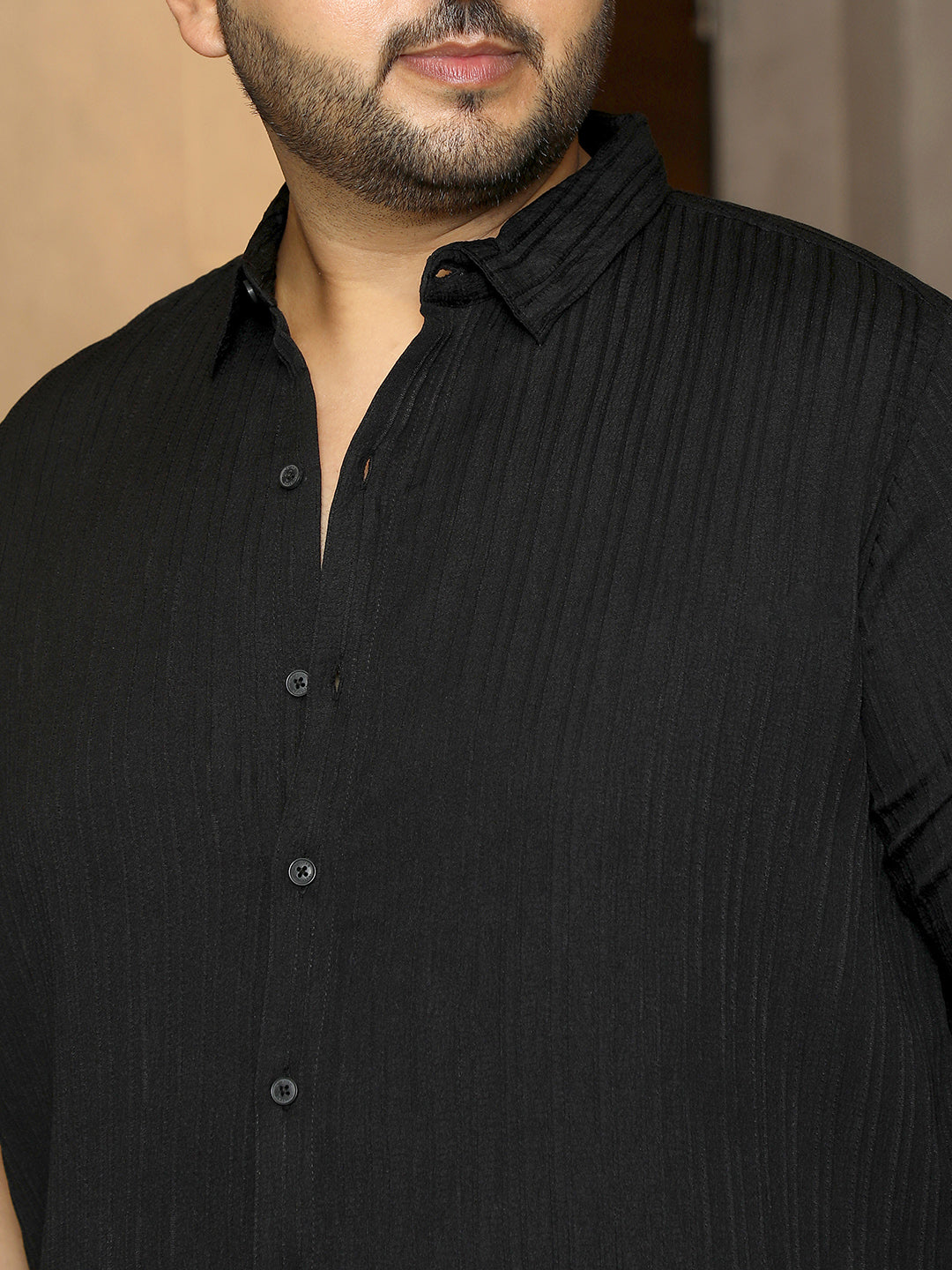 Self-Design Striped Shirt