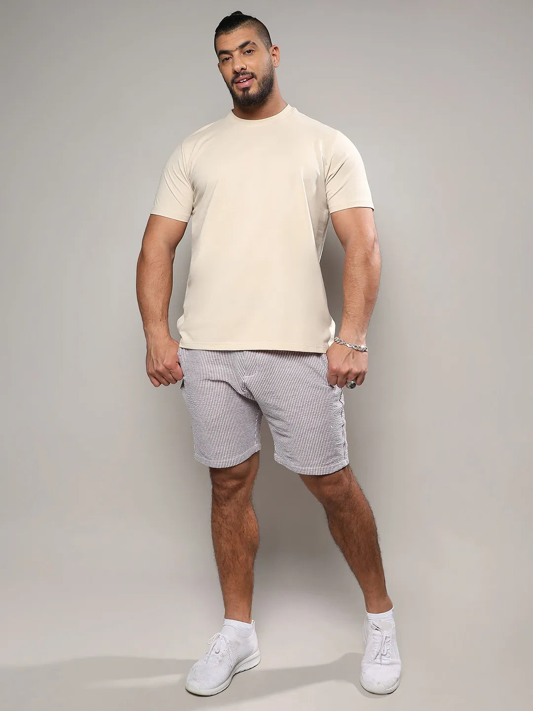 Beige Basic Regular Fit T-Shirt