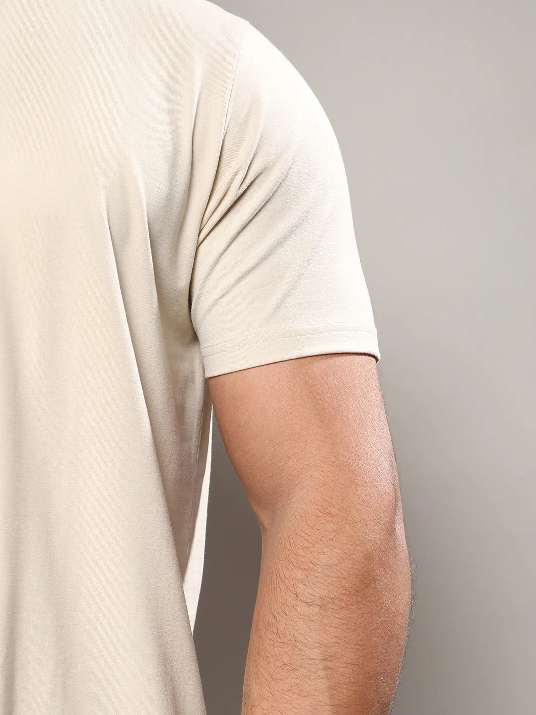 Beige Basic Regular Fit T-Shirt