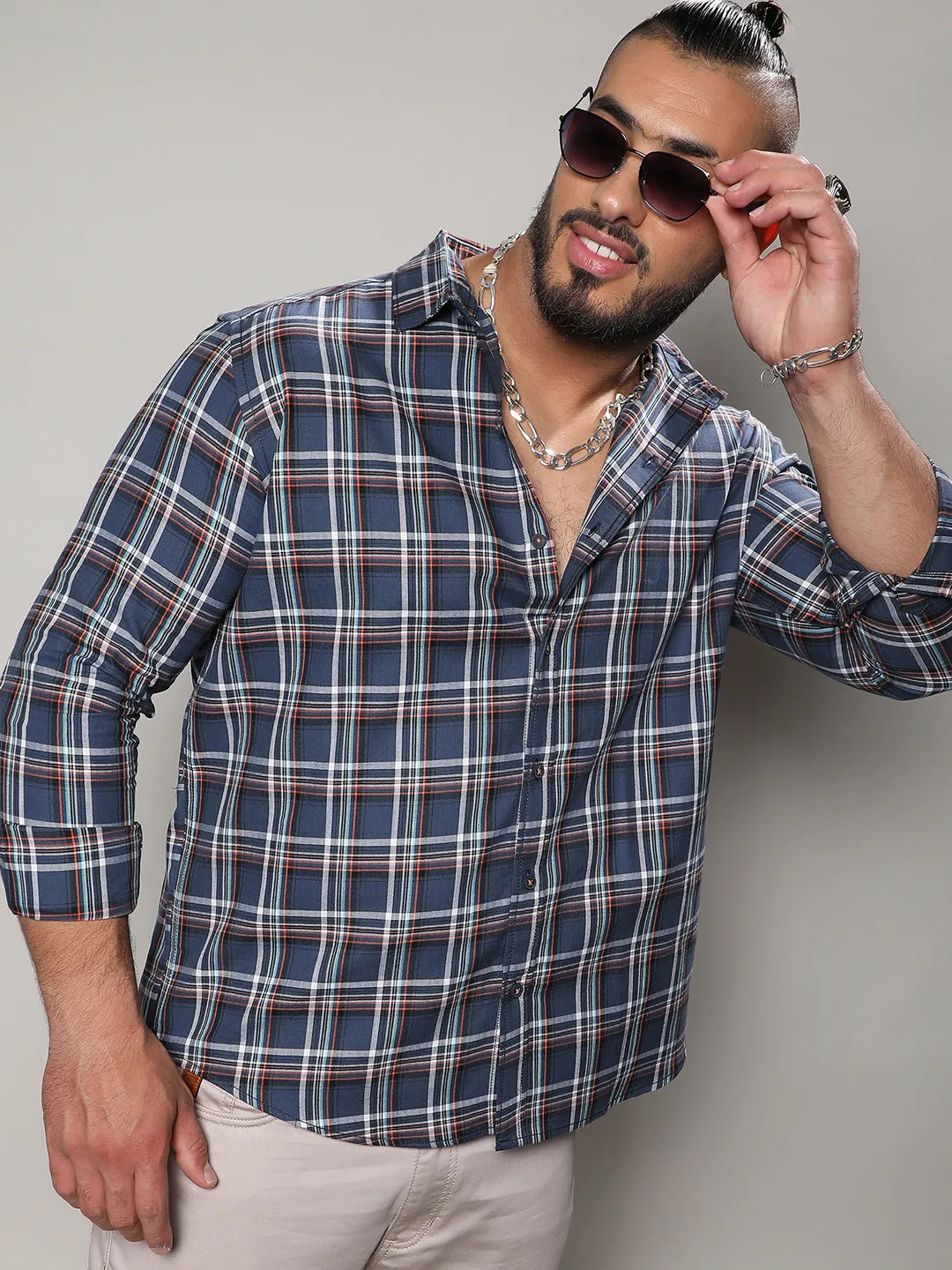 Blue Checkered Casual Shirt
