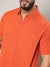 Burnt Orange Textured Casual Shirt