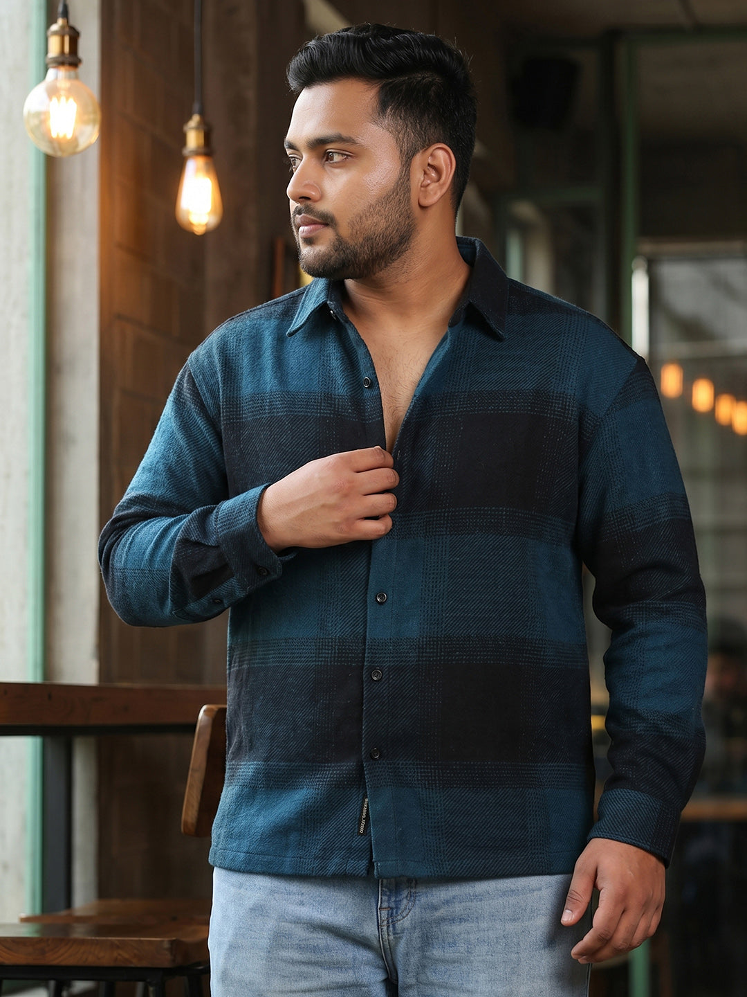 Teal Tartan Check Shirt