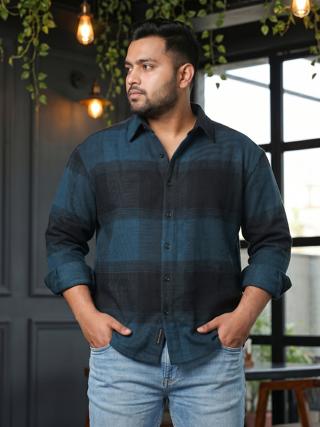 Teal Tartan Check Shirt