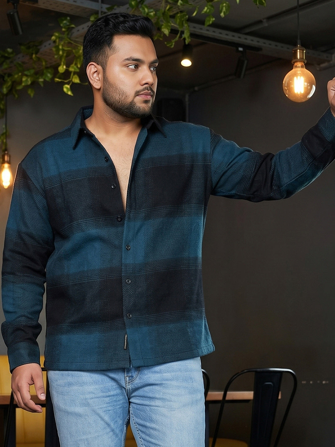 Teal Tartan Check Shirt