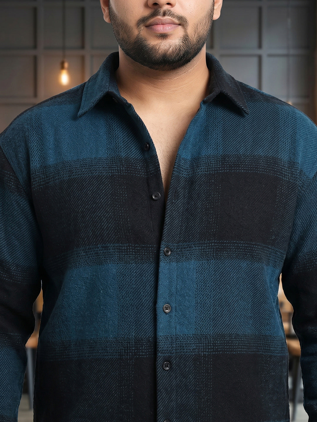 Teal Tartan Check Shirt