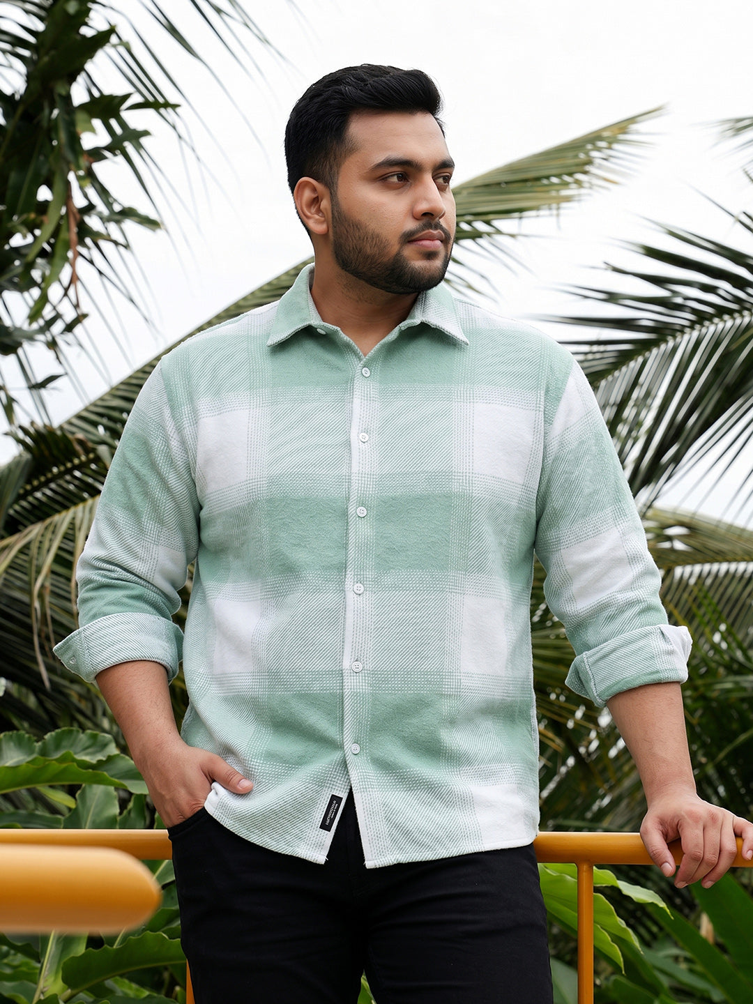 Pastel Green Checks Shirt